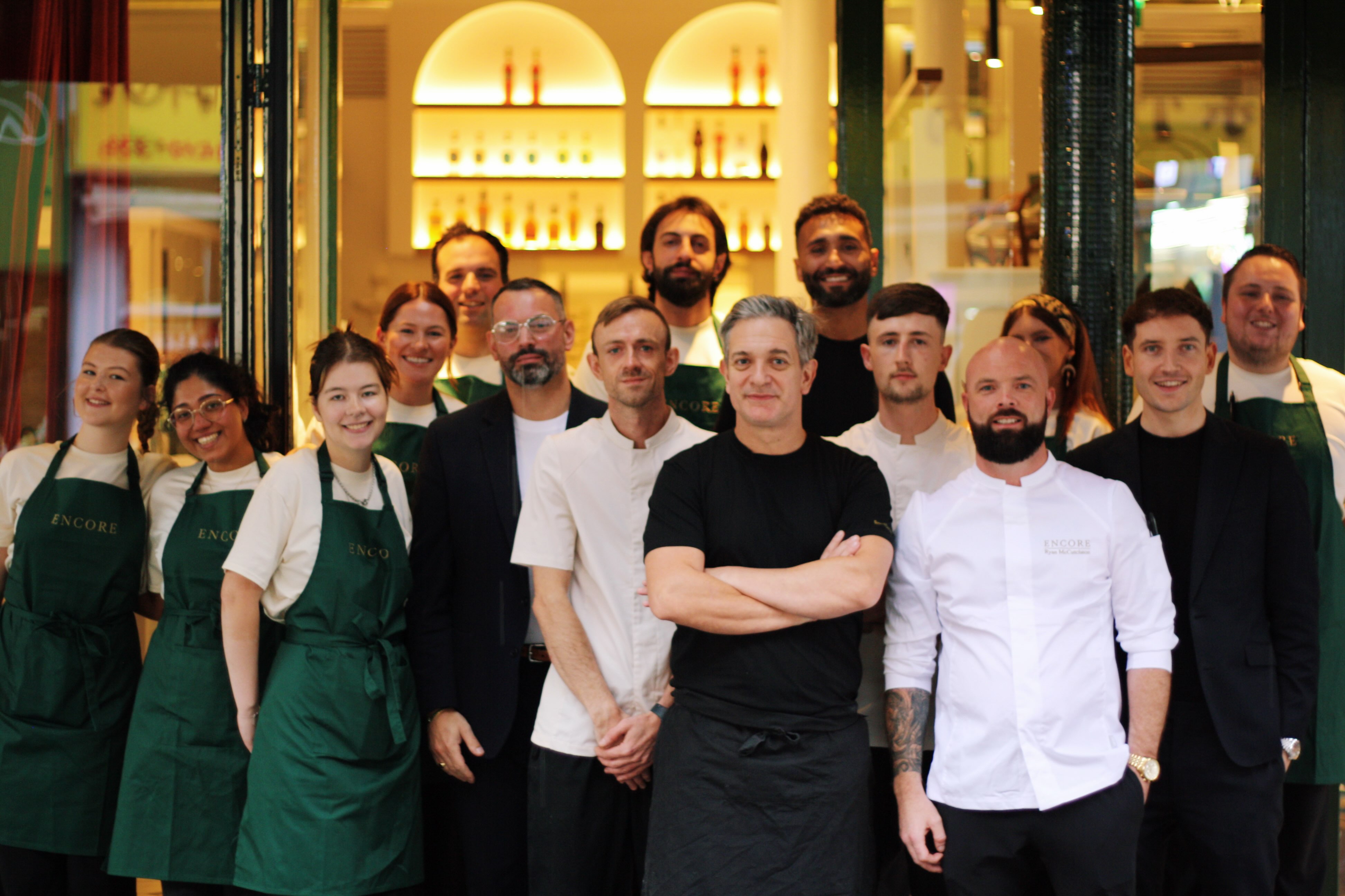 The Encore team gathered together at the restaurant
